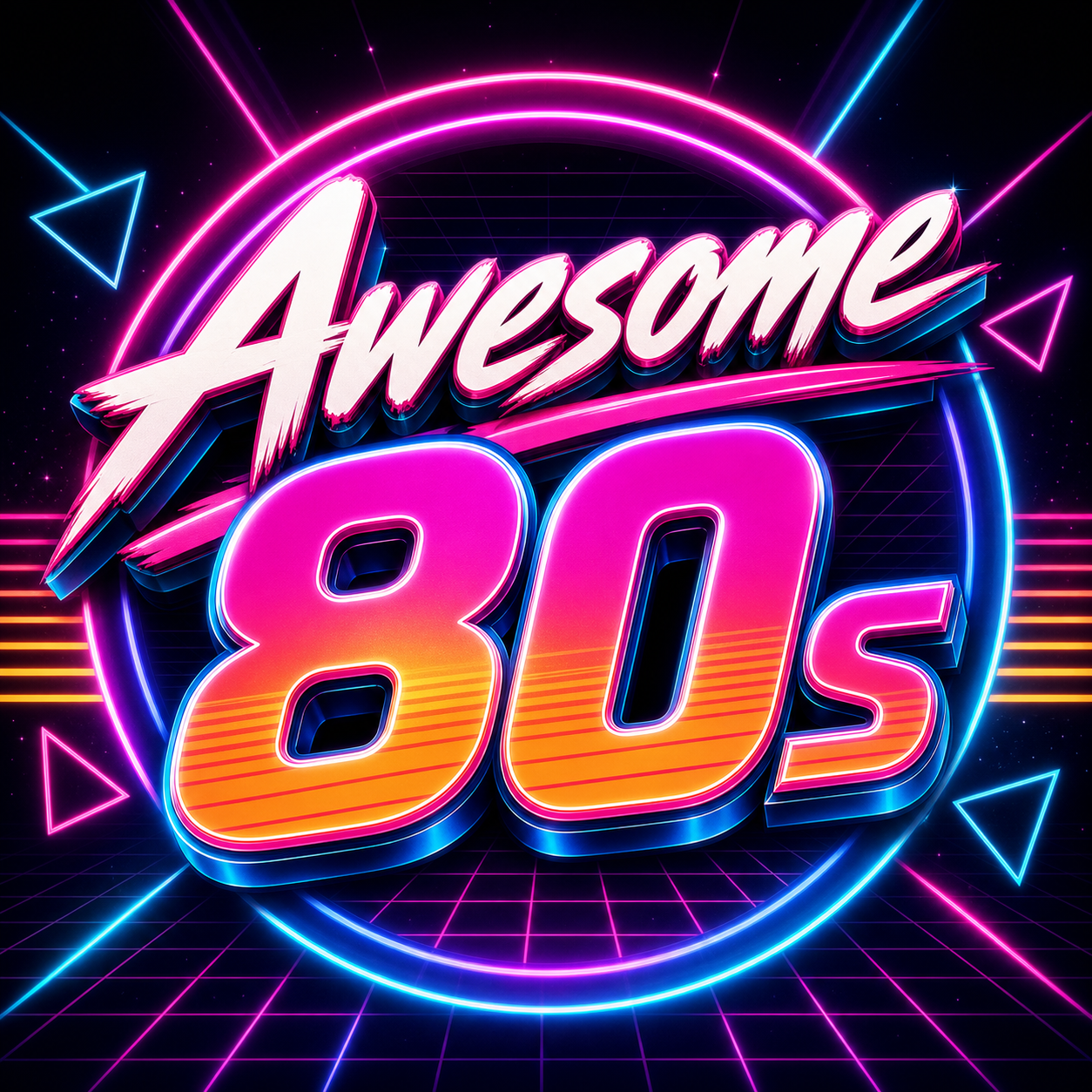 Awesome 80s radio station artwork
