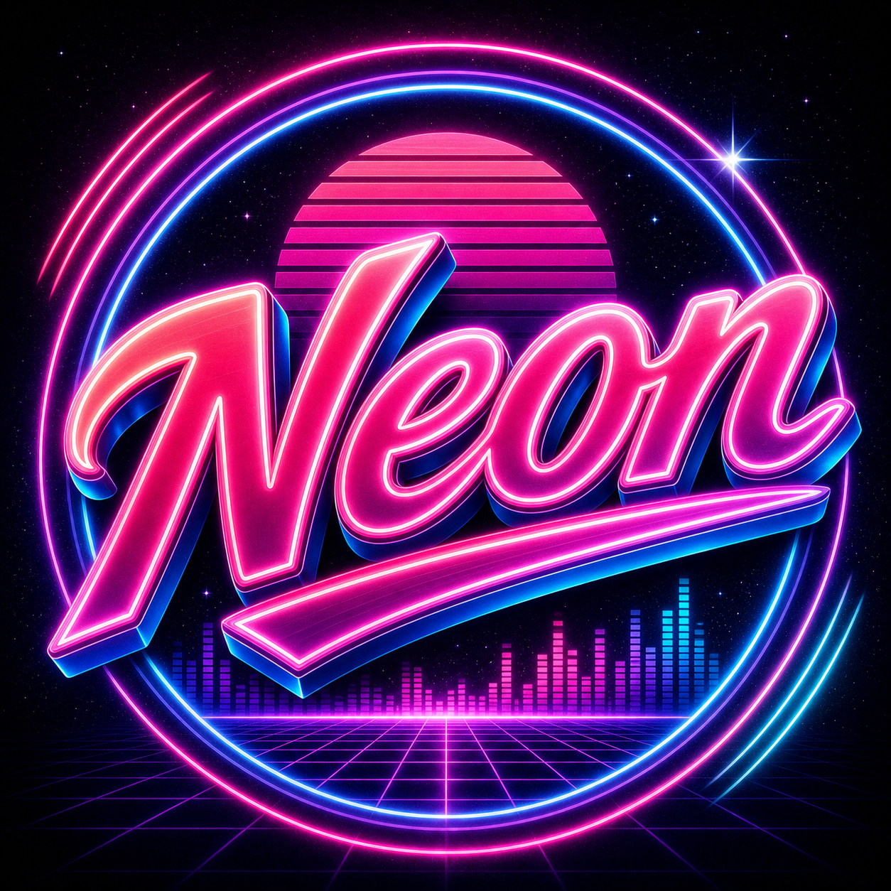 Neon radio station artwork