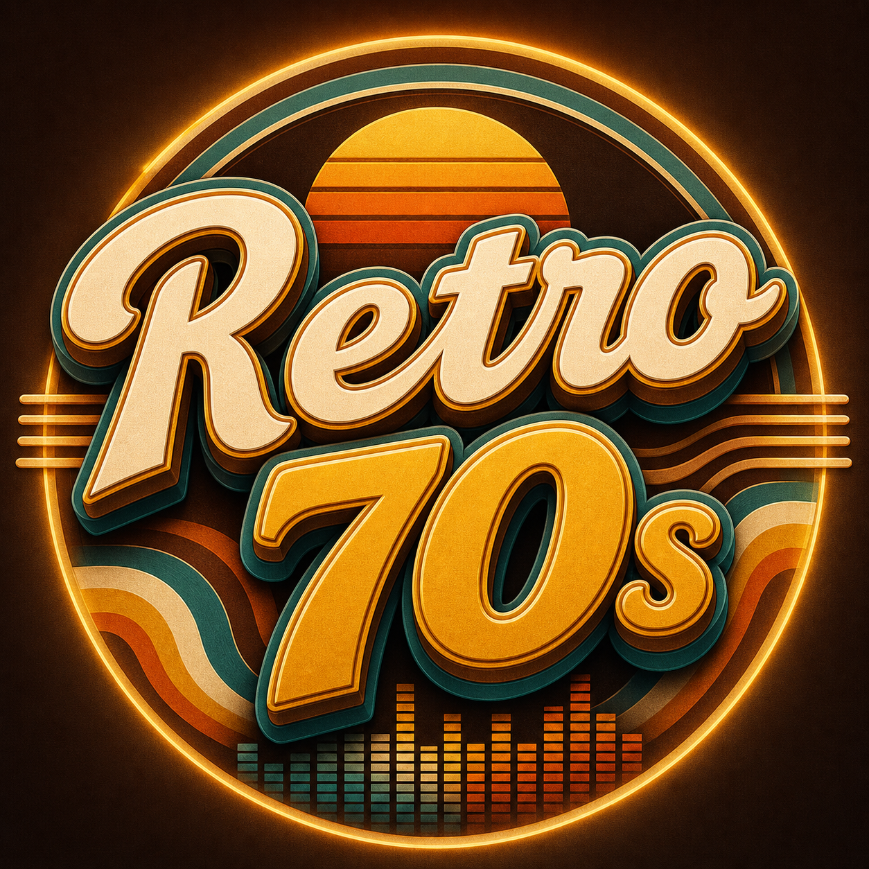 Retro 70s radio station artwork